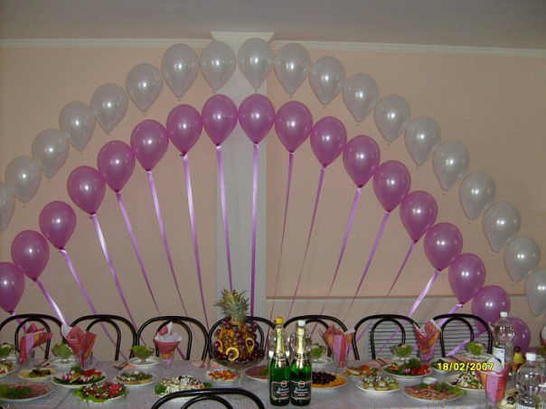 Как украсить шариками зал на свадьбу